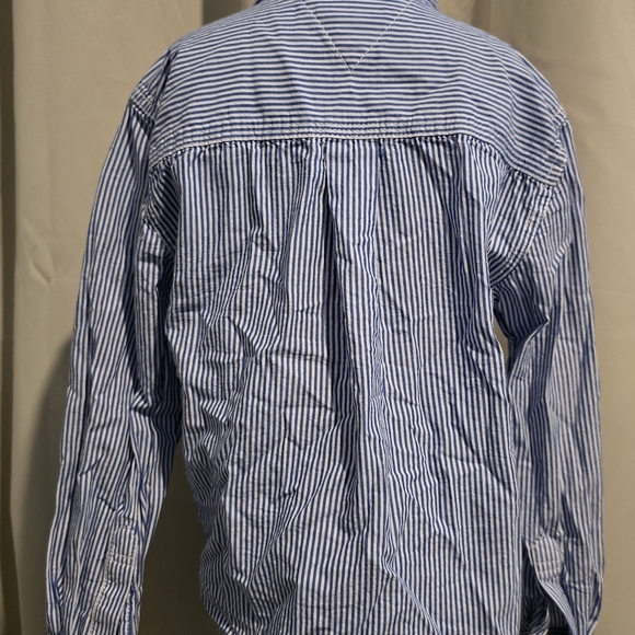 Tommy Hilfiger Blue Striped Kids Oxford Shirt - Picture 2 of 4